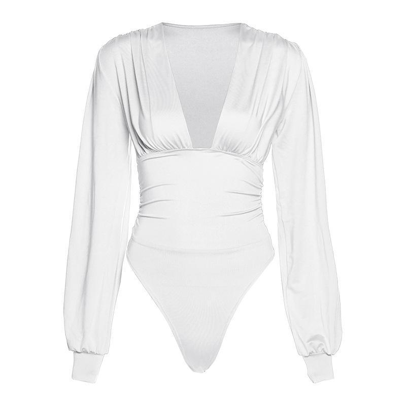 LateurGo Women's Long Sleeve V-Neck Bodysuit