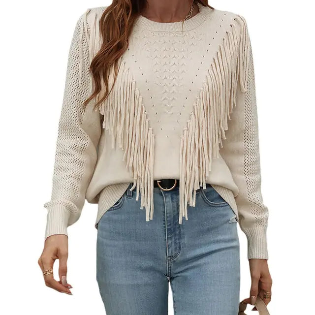 LateurGo Women's Tassels Autumn Sweater