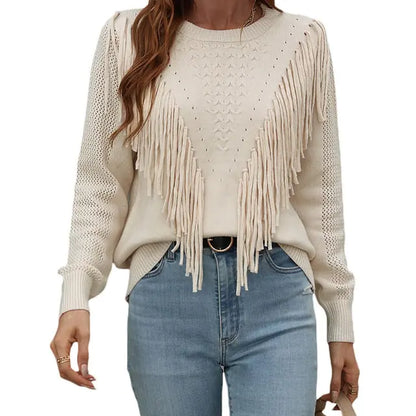 LateurGo Women's Tassels Autumn Sweater