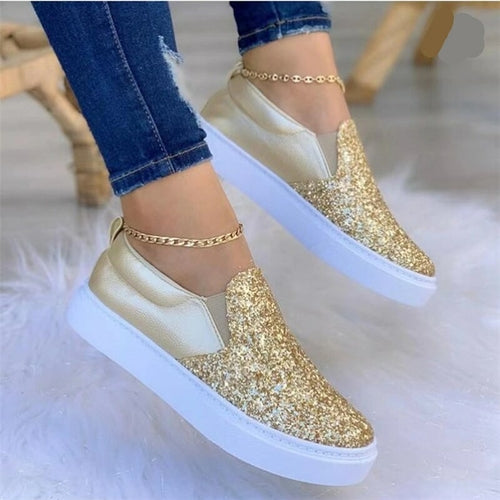  Crystal Flat Moccasins Female Loafers Shoes