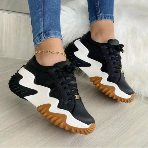 LateurGo Breathable Vulcanized Women Shoes with Casual Platform Sneakers