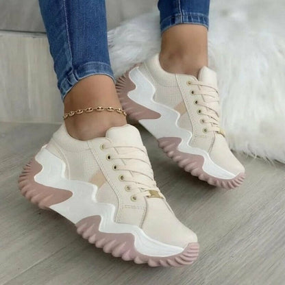 LateurGo Breathable Vulcanized Women Shoes with Casual Platform Sneakers