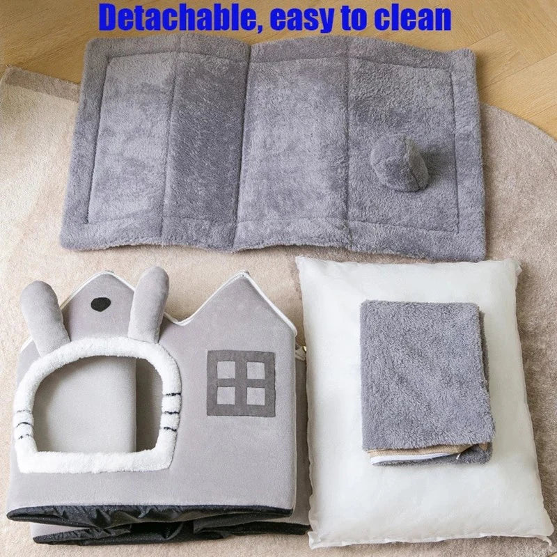 Removable Roof Plush Pet House | LateurGo