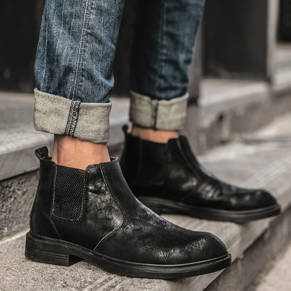 Men's Vegan Leather Angle Boots | Stylish Footwear 