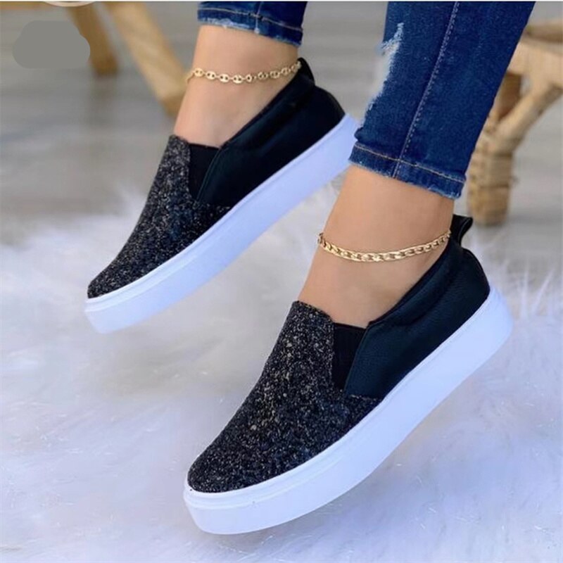  Crystal Flat Moccasins Female Loafers Shoes