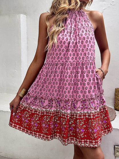 Sexy Back Lace-up A-line Dress | Summer Party Wear