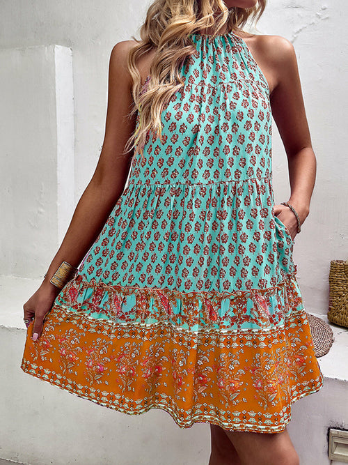 Sexy Back Lace-up A-line Dress | Summer Party Wear