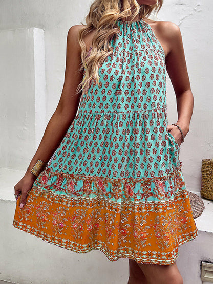 Sexy Back Lace-up A-line Dress | Summer Party Wear