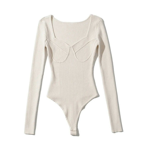 Stylish Sexy Long Sleeve Knitted Bodysuit | LateurGo