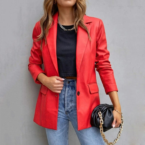 Solid Color Cardigan | Elegant Lapel Jacket for Women