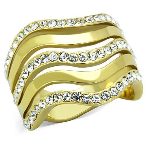 LateurGo Women's Stainless Steel Synthetic Crystal Rings