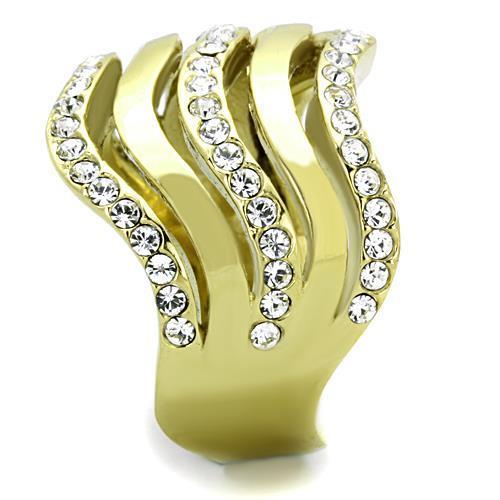 LateurGo Women's Stainless Steel Synthetic Crystal Rings