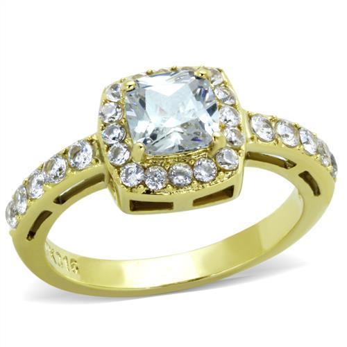 LateurGo Women's Stainless Steel Cubic Zirconia Rings