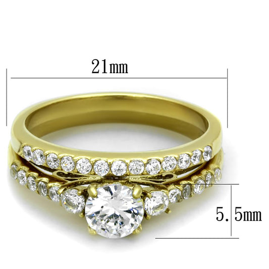 Women stainless steel cubic zirconia rings