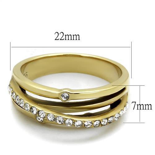 LateurGo IP gold (ion plating) stainless steel ring featuring top-grade craftsmanship.