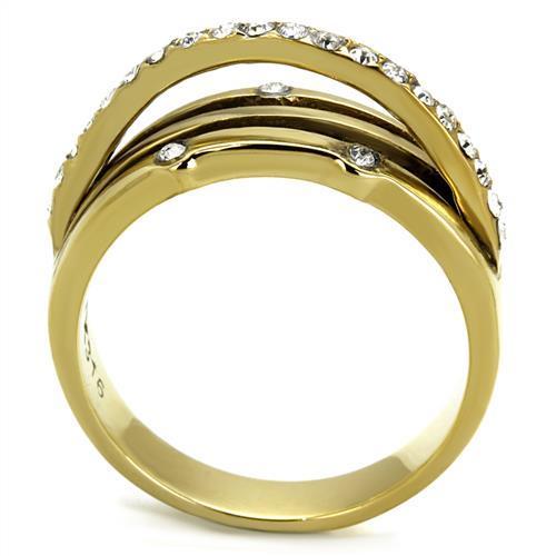 LateurGo IP gold (ion plating) stainless steel ring featuring top-grade craftsmanship.