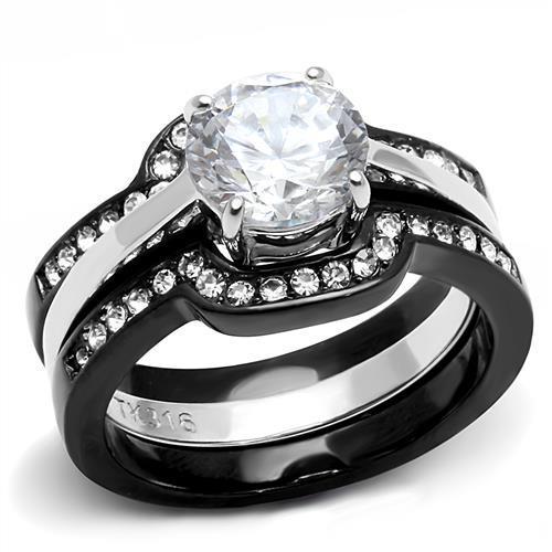 LateurGo Women's Stainless Steel Cubic Zirconia Rings