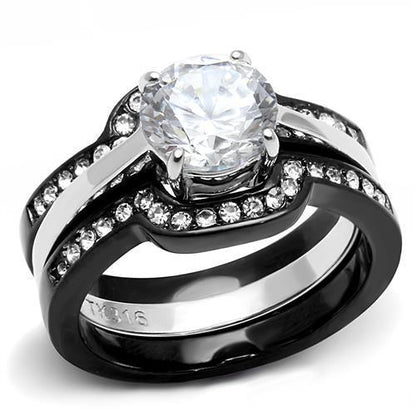 LateurGo Women's Stainless Steel Cubic Zirconia Rings