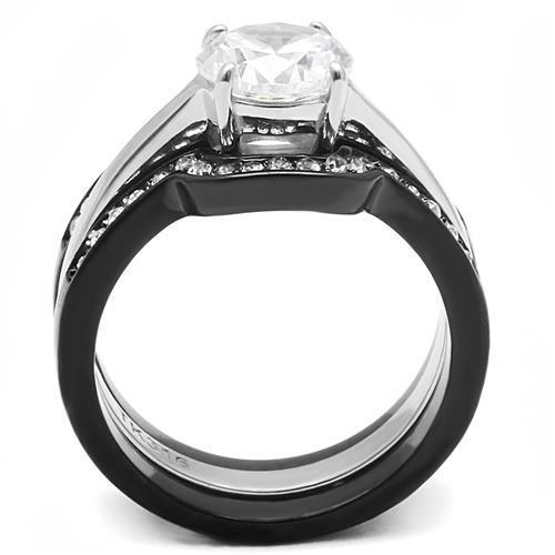 LateurGo Women's Stainless Steel Cubic Zirconia Rings