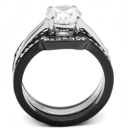 LateurGo Women's Stainless Steel Cubic Zirconia Rings