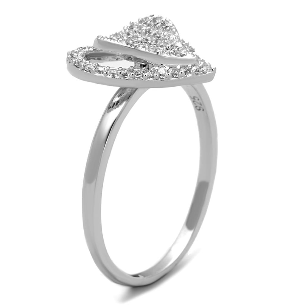  Rhodium 925 Sterling Silver Ring with AAA Grade CZ