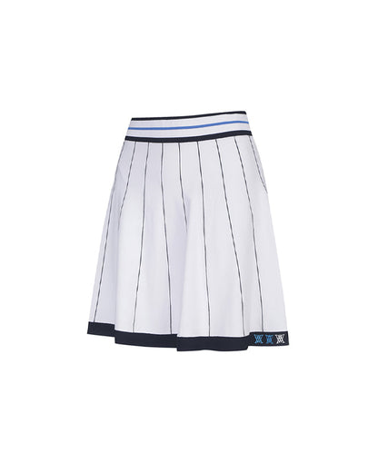 LateurGo Women's Preppy White Set-Up Skirt