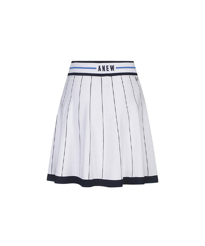 LateurGo Women's Preppy White Set-Up Skirt