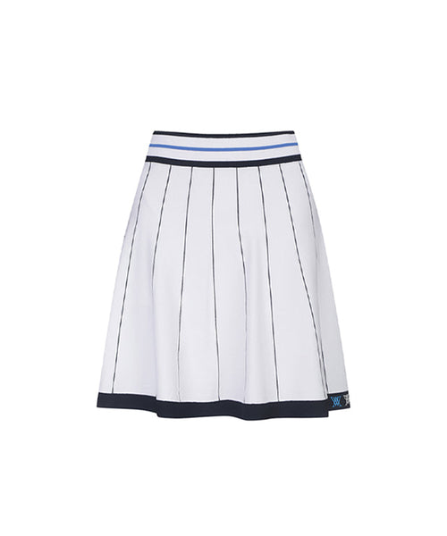 LateurGo Women's Preppy White Set-Up Skirt