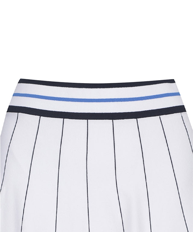 LateurGo Women's Preppy White Set-Up Skirt