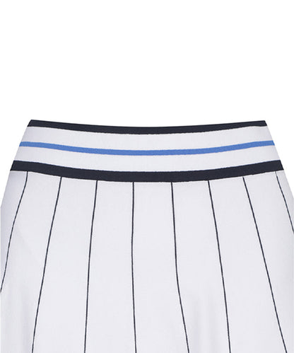 LateurGo Women's Preppy White Set-Up Skirt
