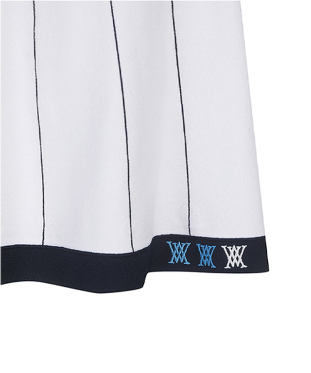LateurGo Women's Preppy White Set-Up Skirt