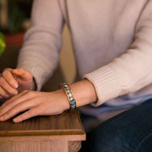 Solar System Bangle - Elegant Silver Bracelet 