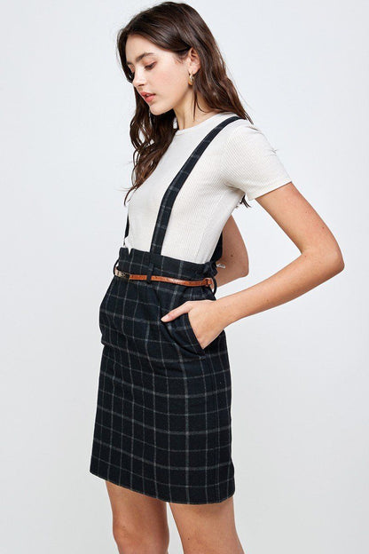 LateurGo Suspender High Waisted Skirt - Chic and Fashionable