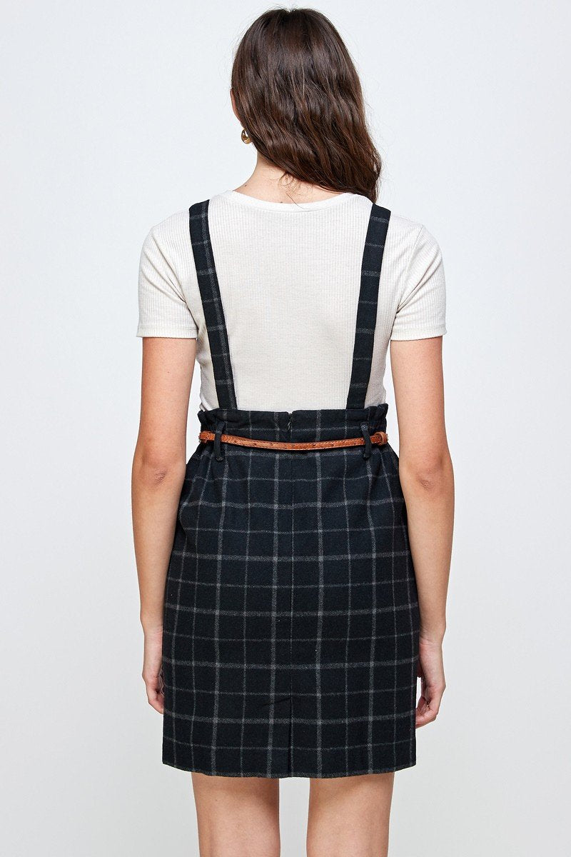 LateurGo Suspender High Waisted Skirt - Chic and Fashionable