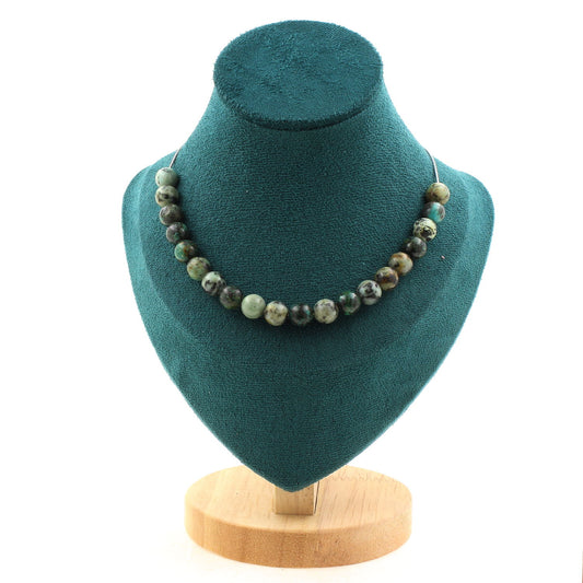 LateurGo African Turquoise 8 mm Beads Necklace with 20 Beads