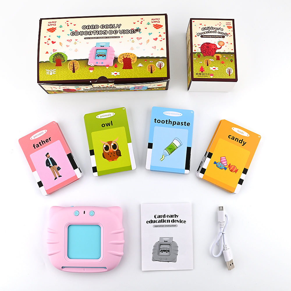 LateurGo kids electronic cognitive cards, talking flash cards with audio books for interactive learning