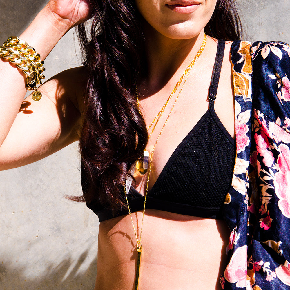 Crystal Quartz Glow Necklace by LaterurGo