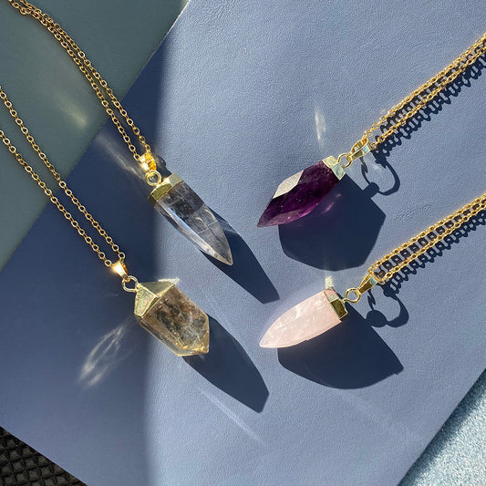 Stylish Glowing Crystal Quartz Necklace