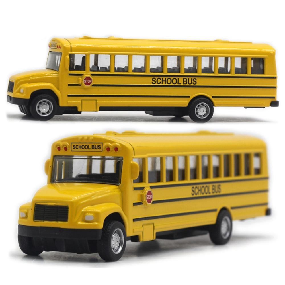 LateurGo Alloy Inertial School Bus Model Car for Kids Gifts