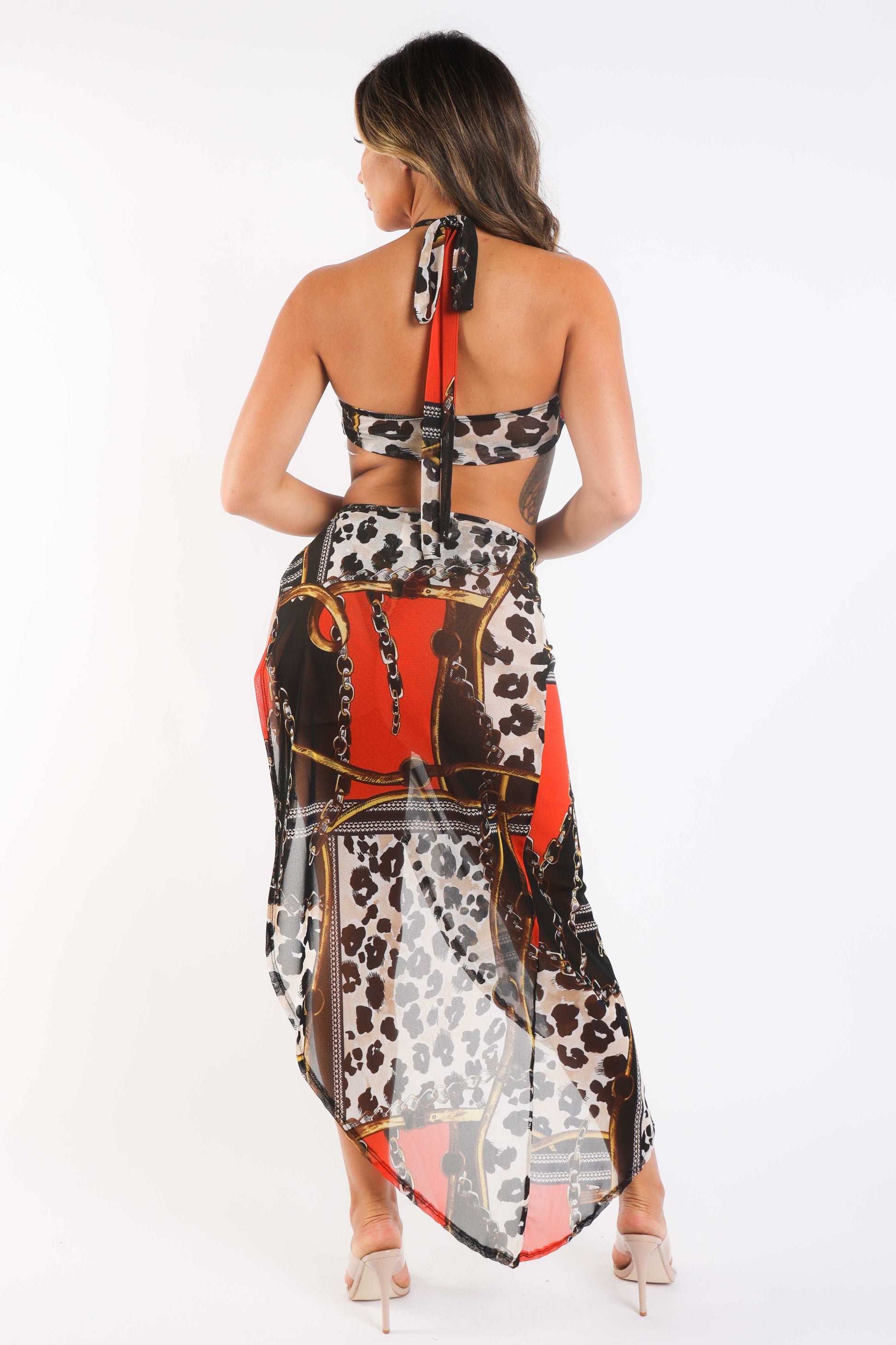 Printed Mesh Cover-Up Set | Trendy Beachwear