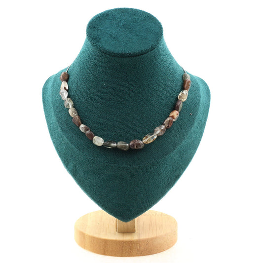 Exquisite Green Phantom Bead Necklace from Brazil 