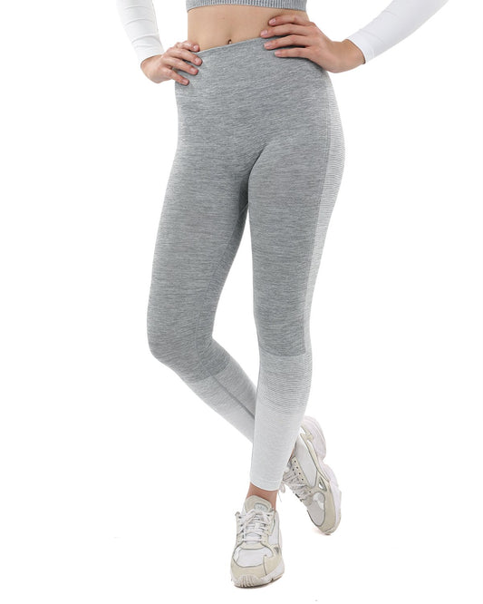 Seamless Grey & White Leggings | Trendy Activewear