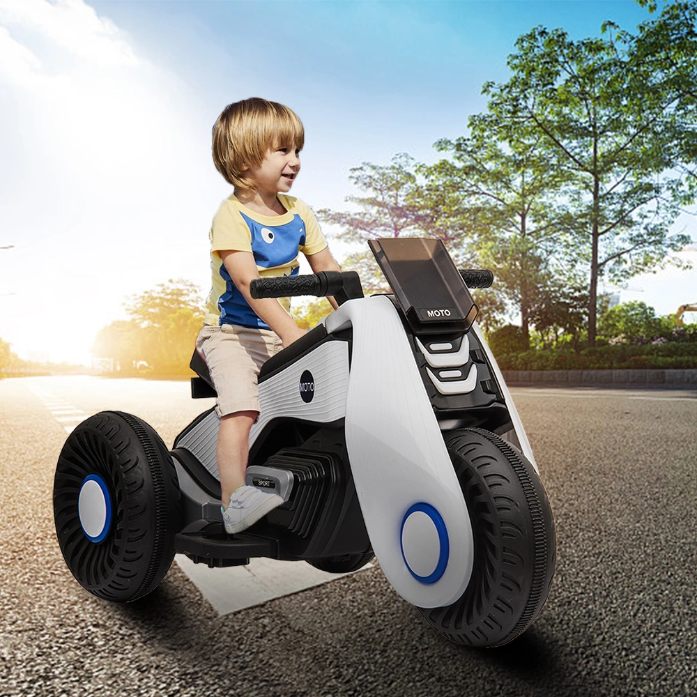 LateurGo Children's Electric Motorcycle with 3 Wheels, Double Drive, and Music