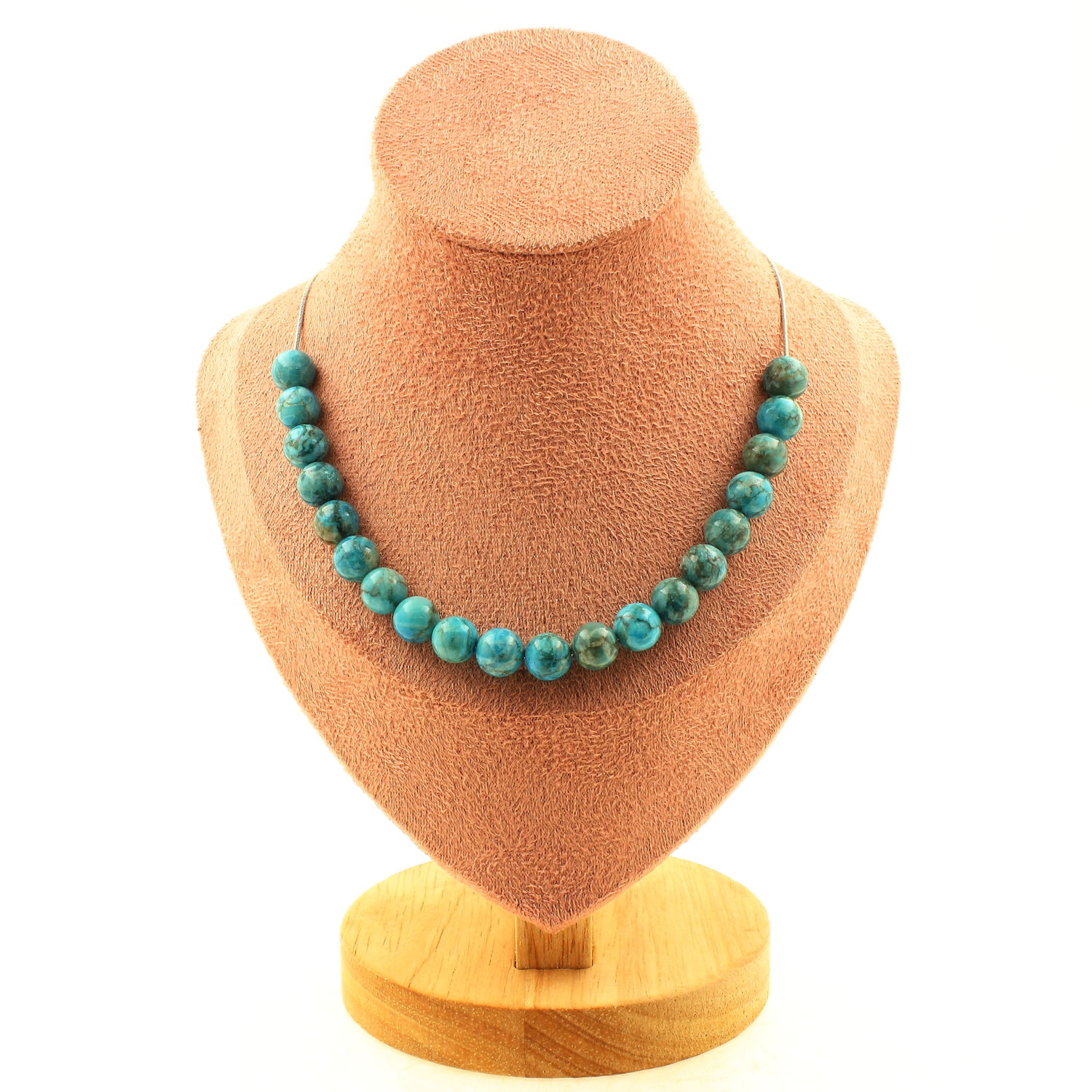 LateurGo Turquoise Necklace from South Africa - 8mm, 20 Beads Jewelry