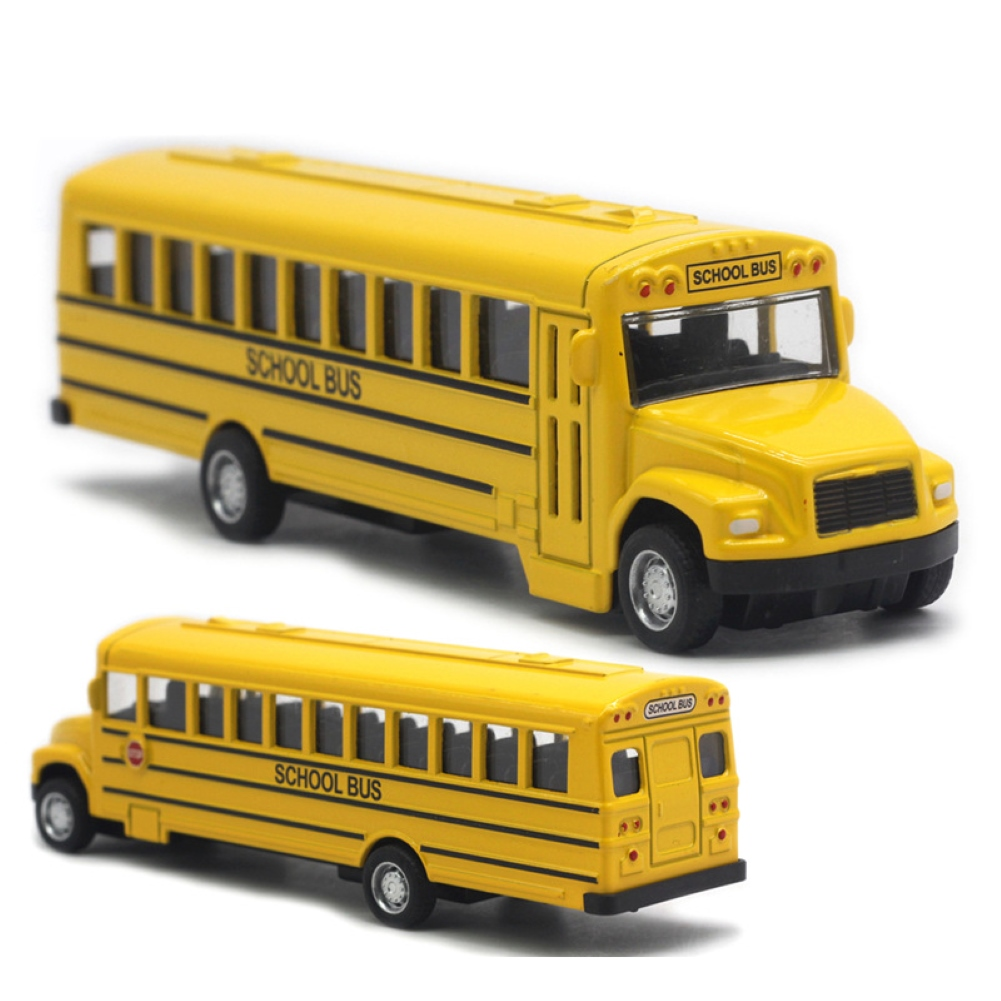 LateurGo Alloy Inertial School Bus Model Car for Kids Gifts