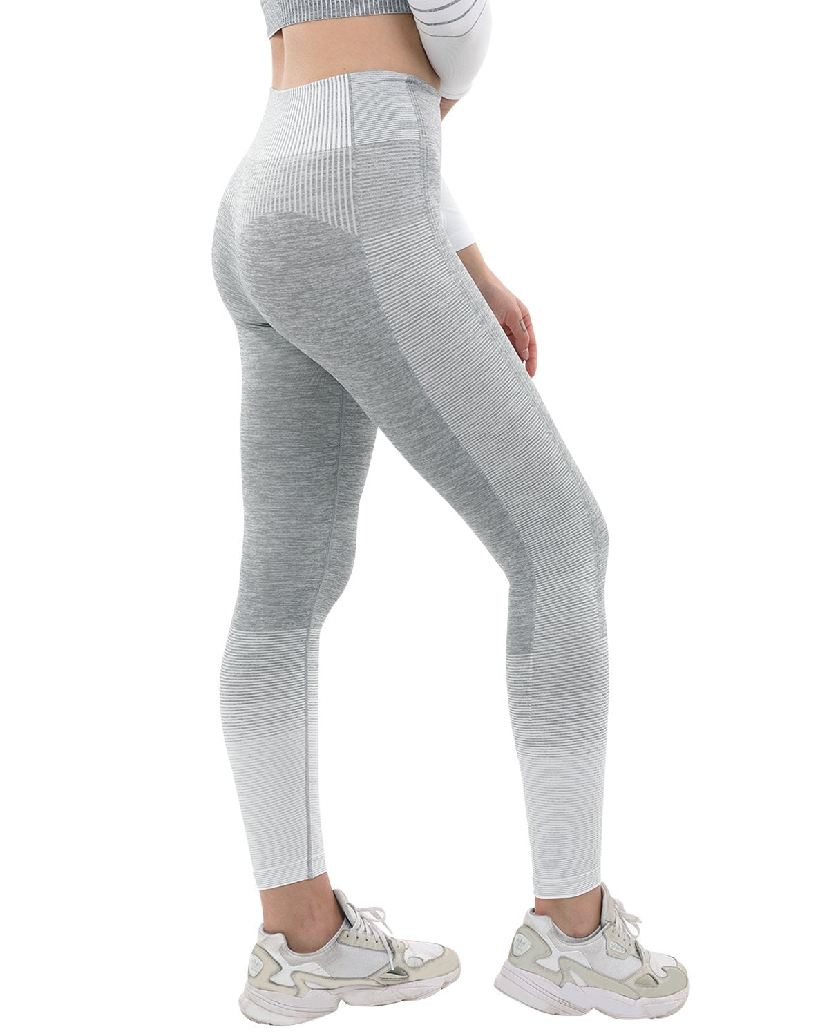 Seamless Grey & White Leggings | Trendy Activewear