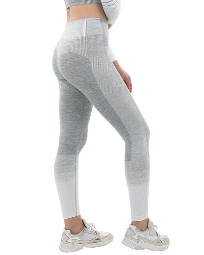 Seamless Grey & White Leggings | Trendy Activewear