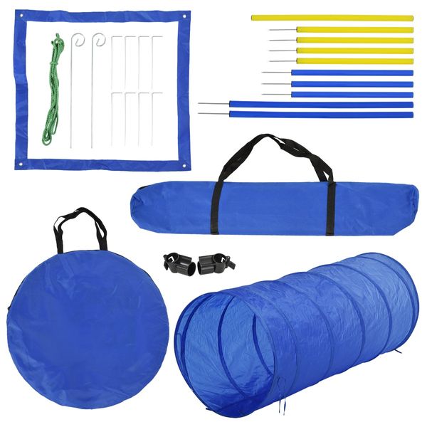 LateurGo PawHut Dog Agility Starter Kit - Pet Outdoor Exercise Training Set