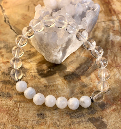 Rainbow Moonstone & Quartz Bracelet | LateurGo