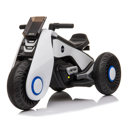 LateurGo Children's Electric Motorcycle with 3 Wheels, Double Drive, and Music